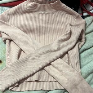 Women's Ribbed Pink Sweater